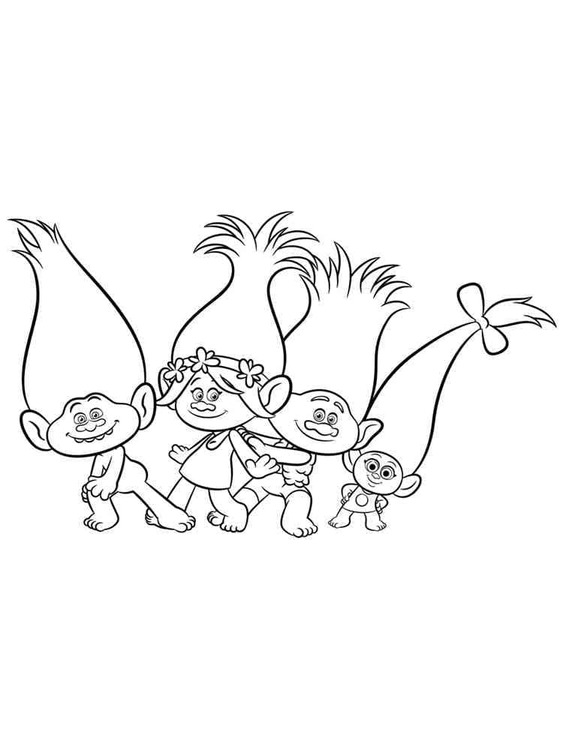 Trolls gratis afdrukbare eenvoudig