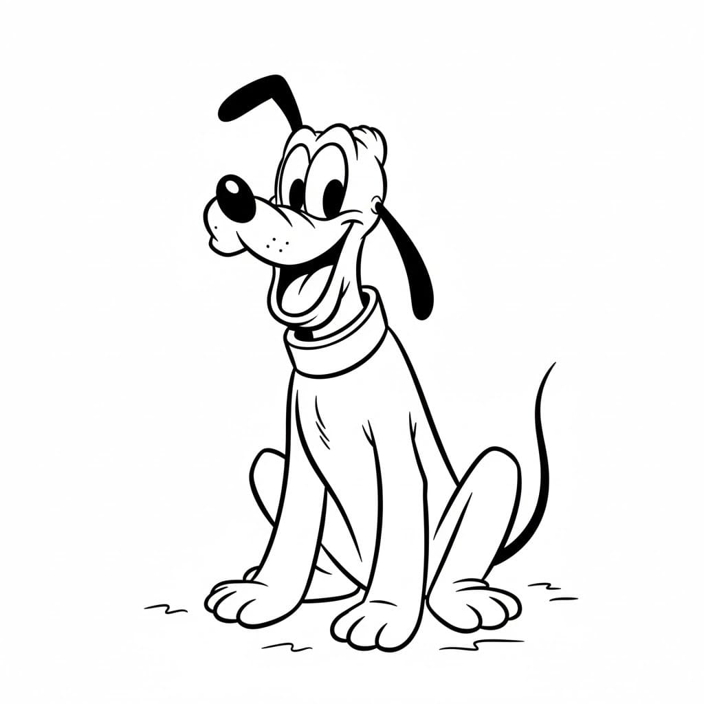 Afbeelding Pluto Kleurplaat Kinderen Kleurplaat