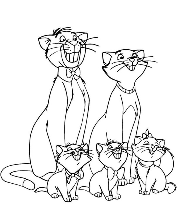 Aristokatten afdrukbaar simpel