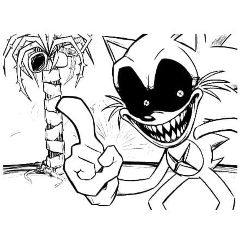 Sonic Exe afdrukbare basis