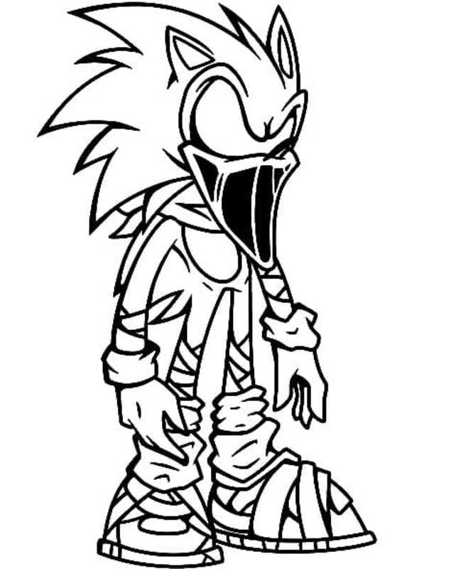 Sonic Exe gratis afdrukbare simpel
