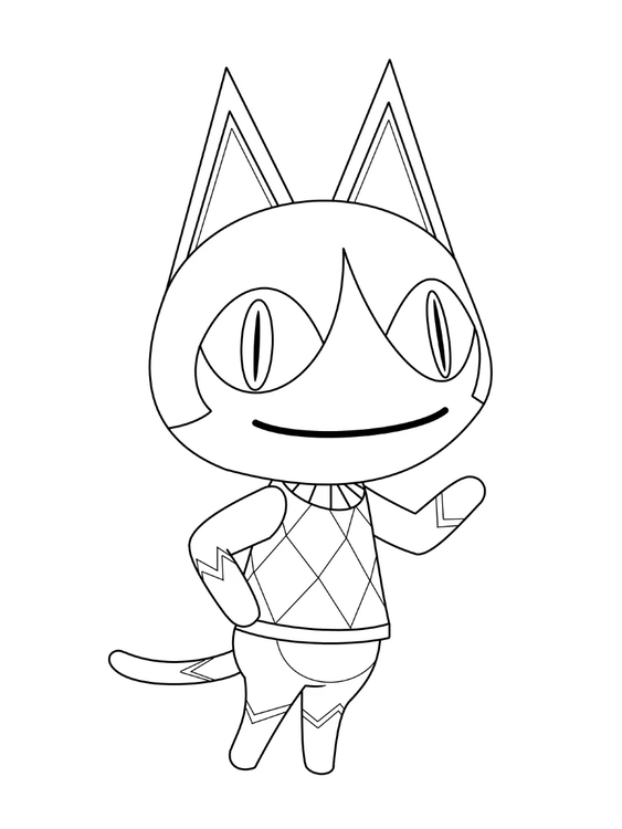 Tekenen Animal Crossing afdrukbaar voor kinderen