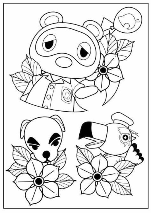Tekenen Animal Crossing afdrukbare simpel