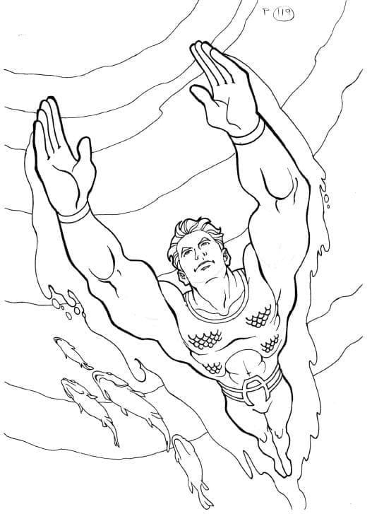 Tekenen Aquaman afdrukbaar basis