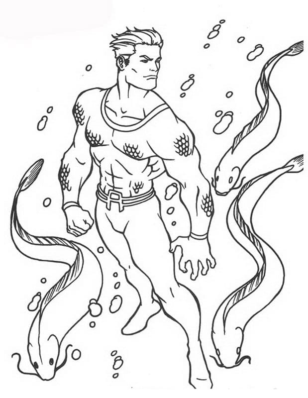 Tekenen Aquaman gratis afdrukbaar