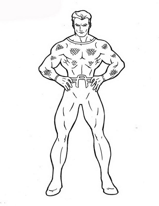 Tekenen Aquaman gratis afdrukbaar simpel
