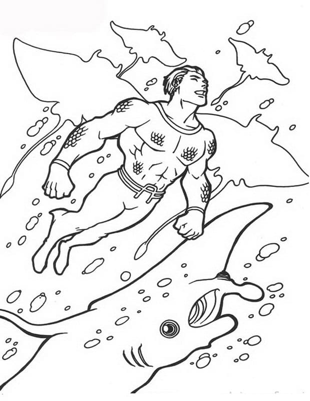 Tekenen Aquaman gratis