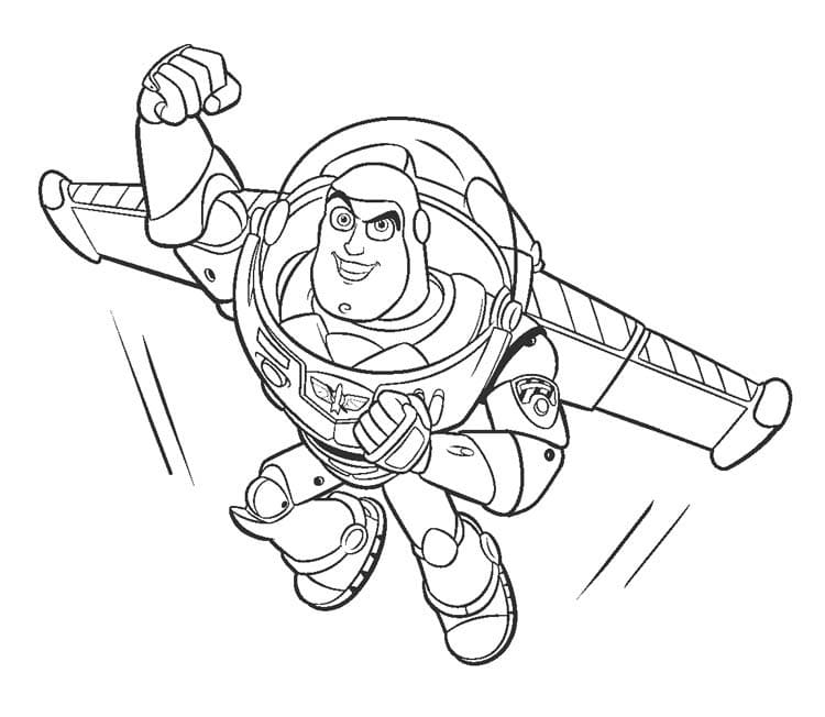 Tekenen Buzz Lightyear gratis afdrukbaar eenvoudig