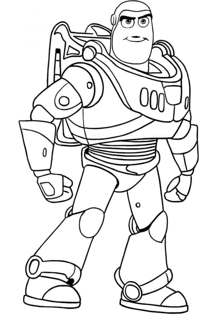 Tekenen Buzz Lightyear gratis afdrukbaar simpel