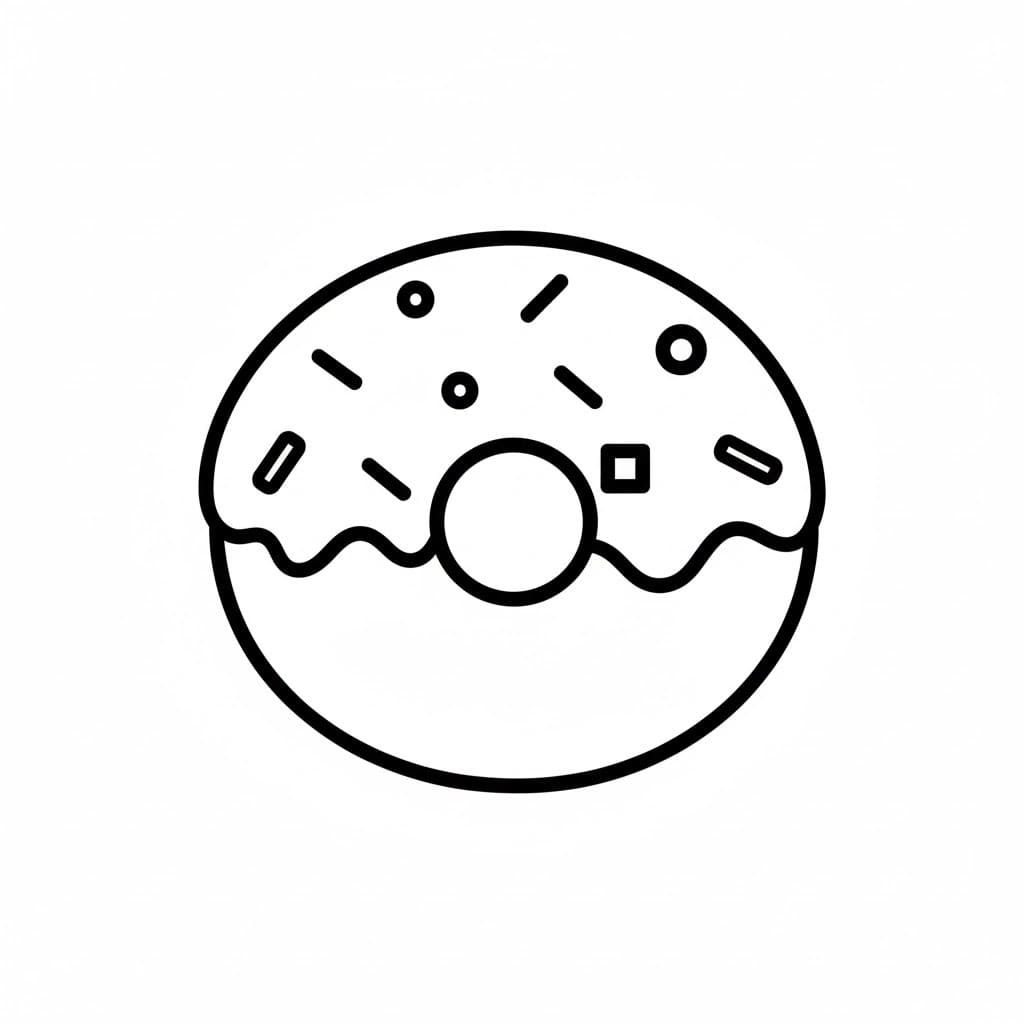 Tekenen Donut 7 Tekenen Donut 7