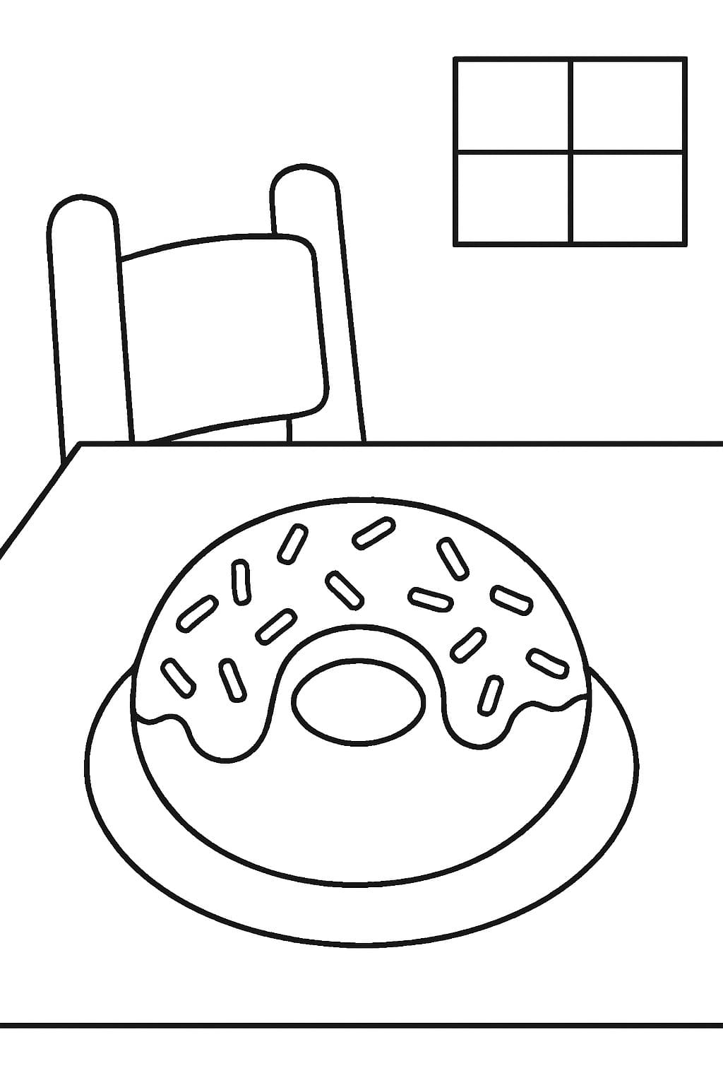 Tekenen Donut afdrukbaar Tekenen Donut afdrukbaar