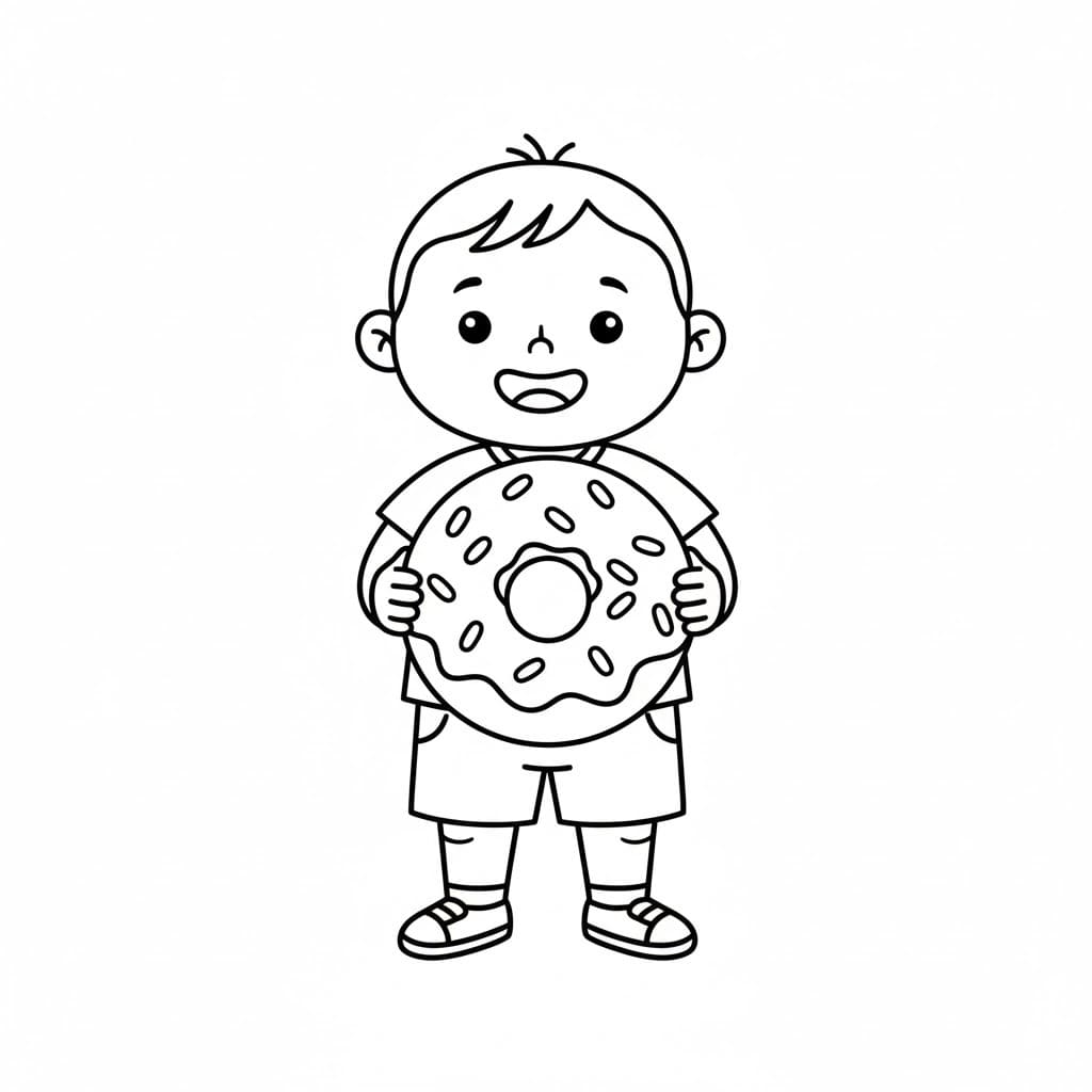 Tekenen Donut gratis afdrukbaar Tekenen Donut gratis afdrukbaar