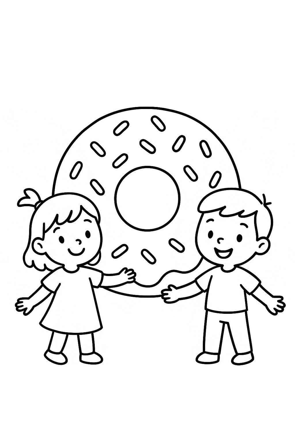 Tekenen Donut gratis voor kinderen Tekenen Donut gratis voor kinderen