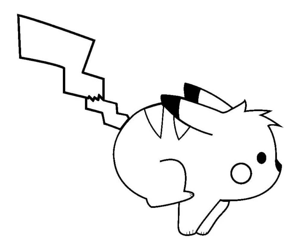 Tekenen Pikachu afdrukbare basis