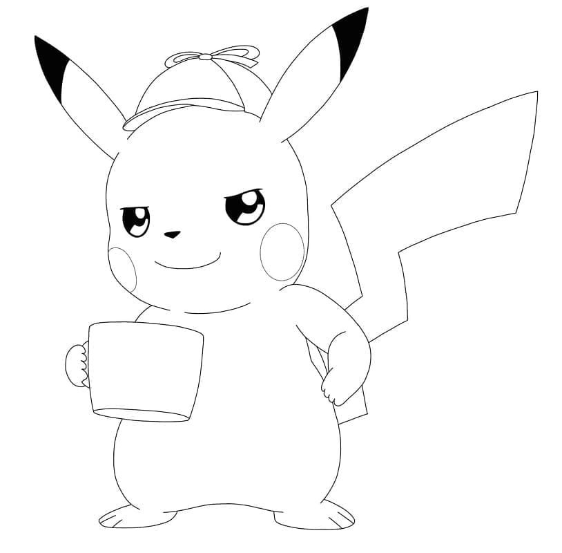 Tekenen Pikachu afdrukbare simpel