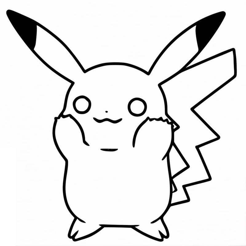 Tekenen Pikachu gratis afdrukbaar