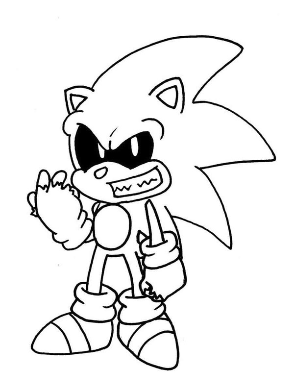 Tekenen Sonic Exe afdrukbaar voor kinderen