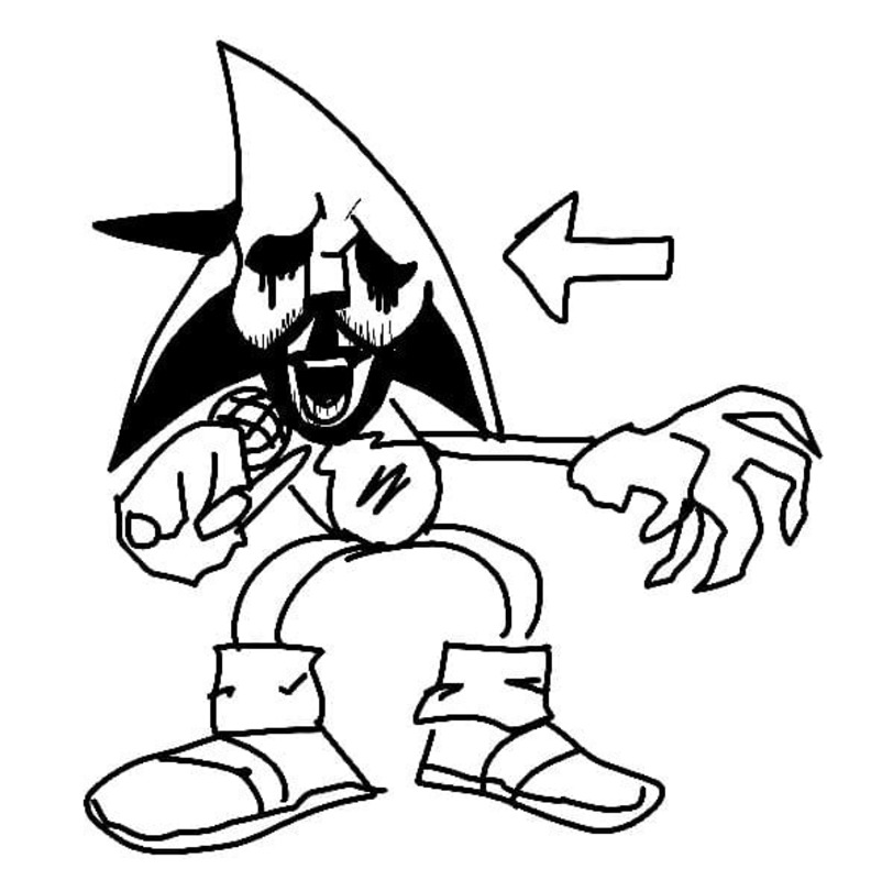 Tekenen Sonic Exe afdrukbare eenvoudig