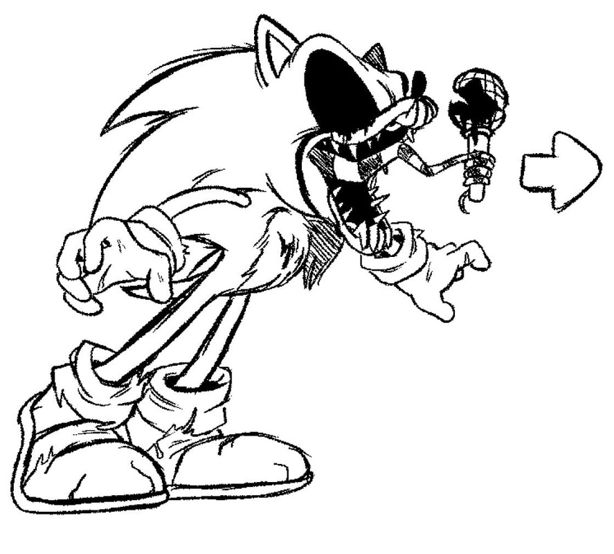 Tekenen Sonic Exe afdrukbare simpel