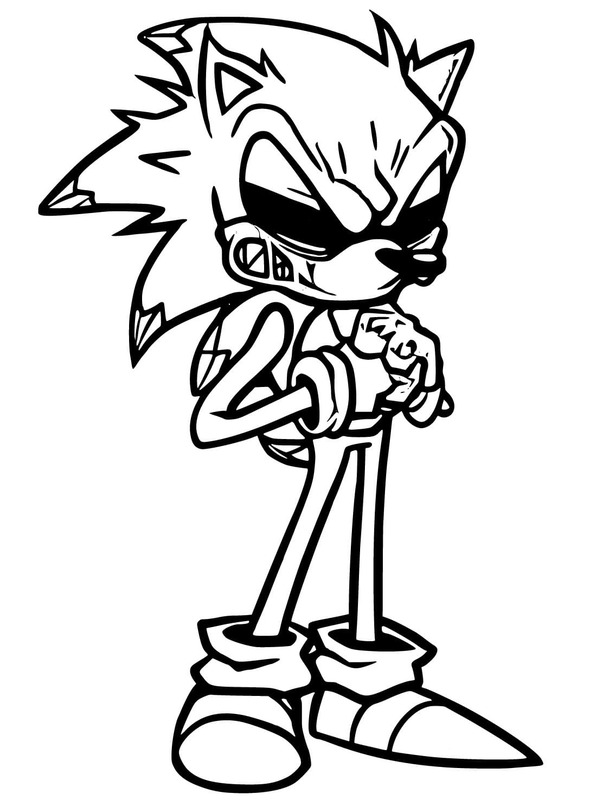 Tekenen Sonic Exe gratis afdrukbaar