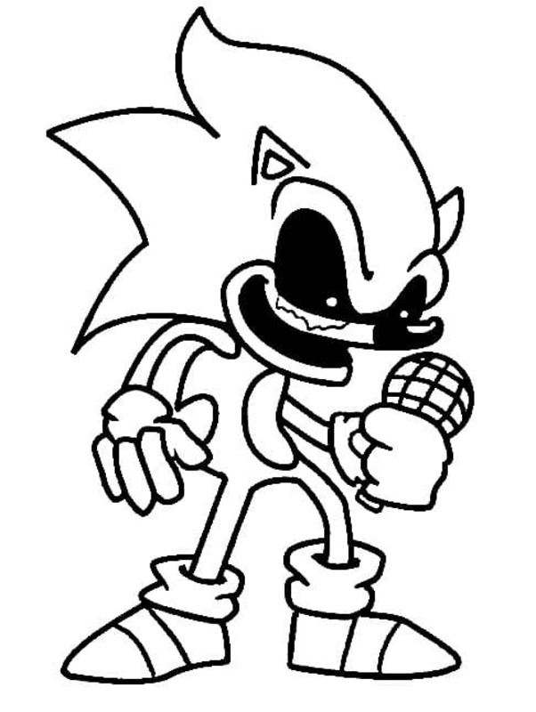 Tekenen Sonic Exe gratis afdrukbare eenvoudig