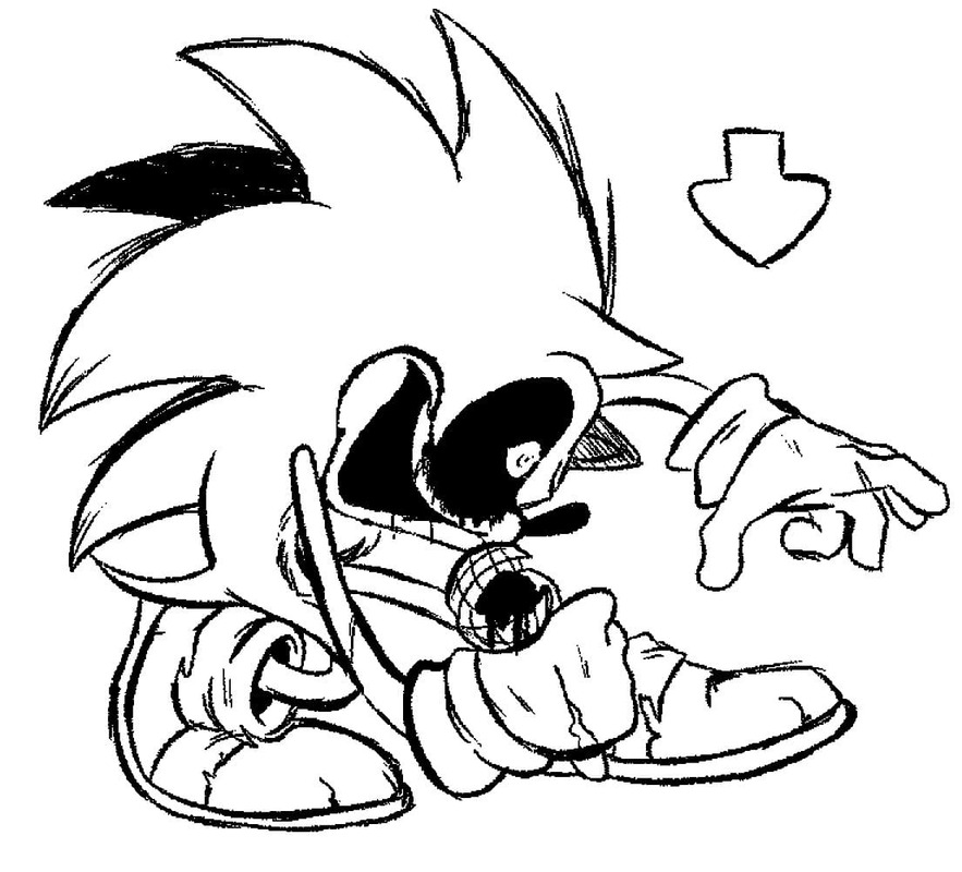 Tekenen Sonic Exe gratis basis