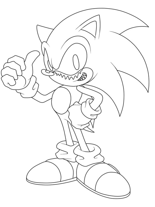 Tekenen Sonic Exe gratis voor kinderen