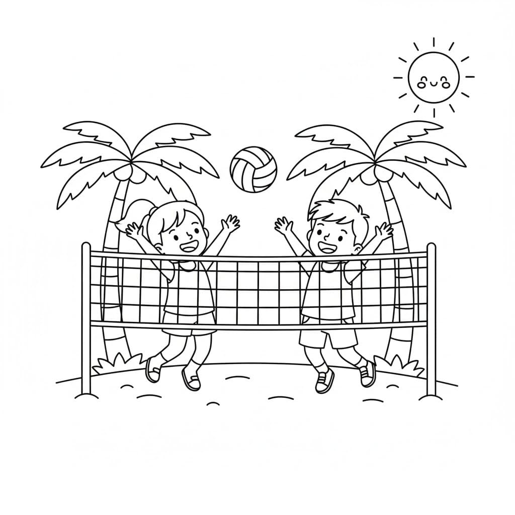 Tekenen Volleybal gratis afdrukbaar Tekenen Volleybal gratis afdrukbaar