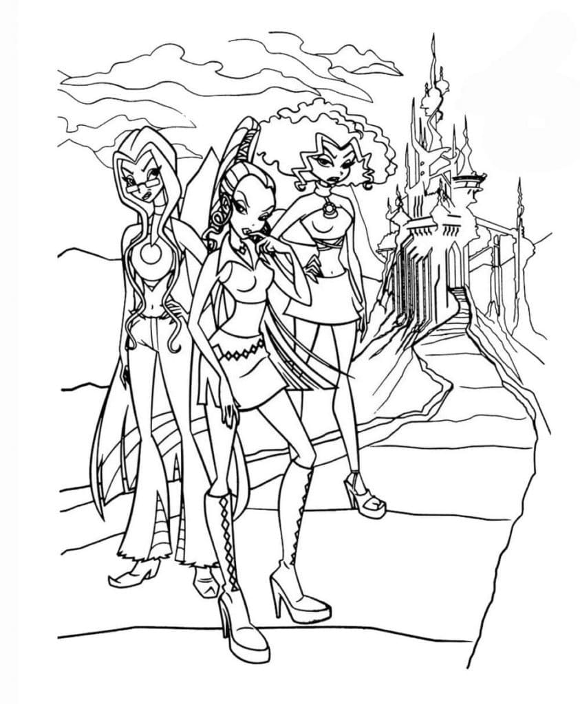 Tekenen Winx Club afdrukbaar eenvoudig