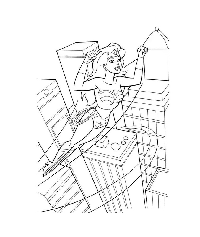 Tekenen Wonder Woman afdrukbaar basis