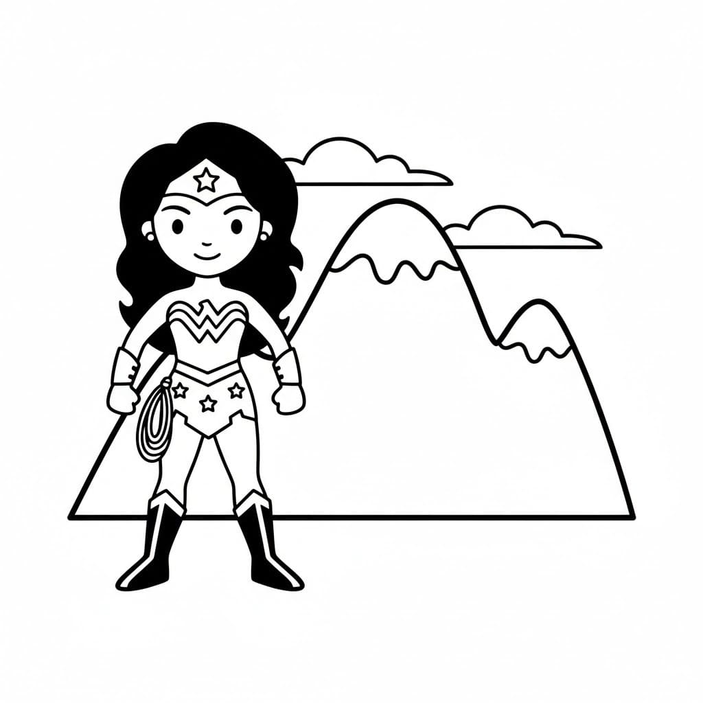 Tekenen Wonder Woman afdrukbaar