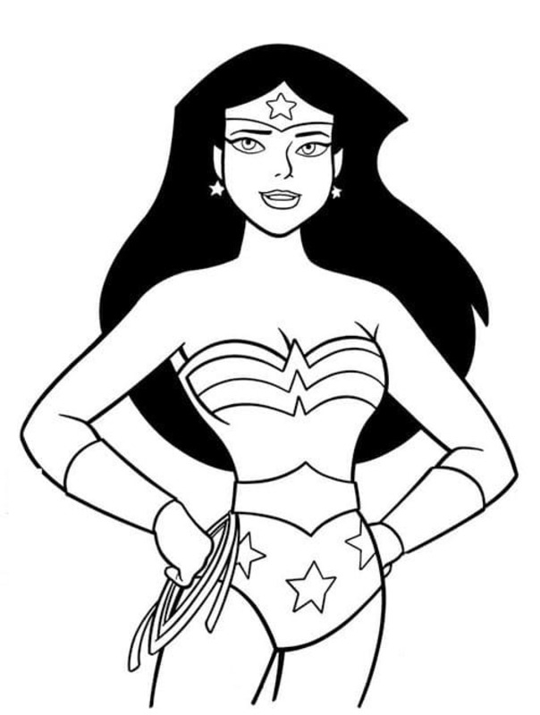 Tekenen Wonder Woman afdrukbaar simpel