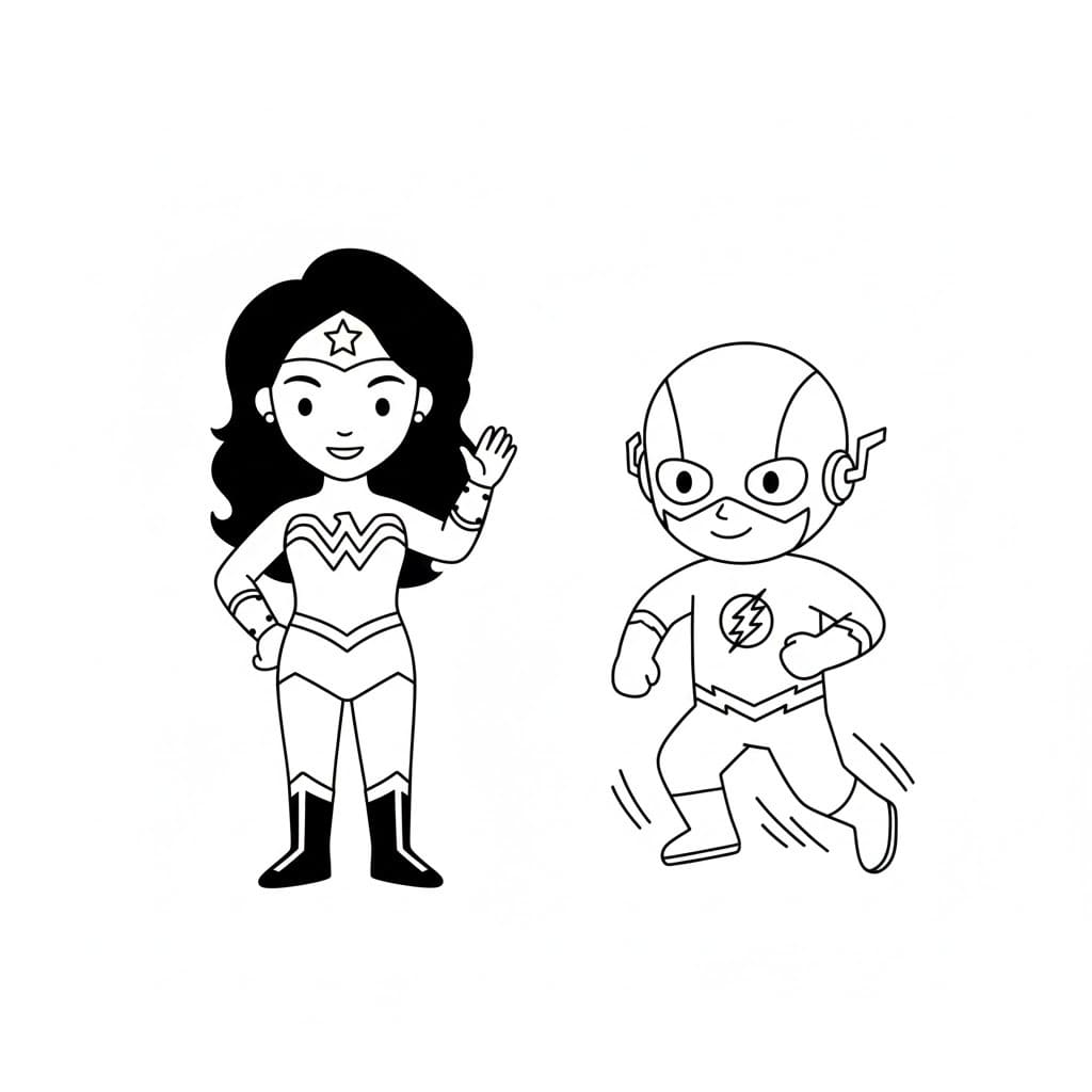 Tekenen Wonder Woman afdrukbaar voor kinderen