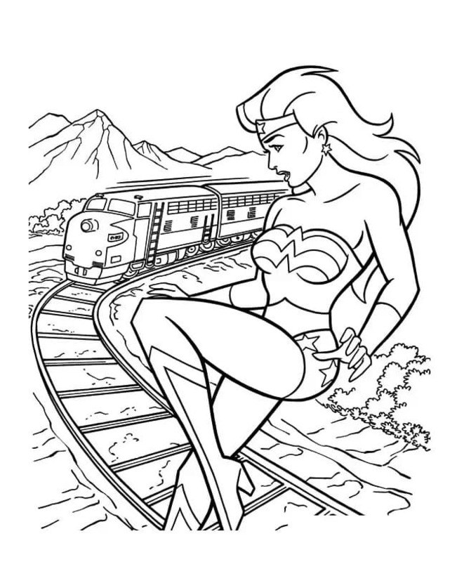 Tekenen Wonder Woman gratis afdrukbaar basis