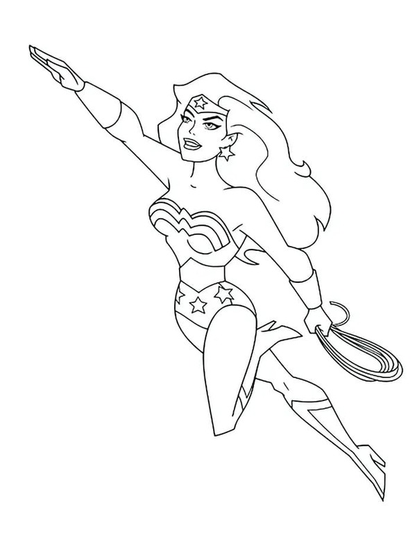 Tekenen Wonder Woman gratis afdrukbaar eenvoudig