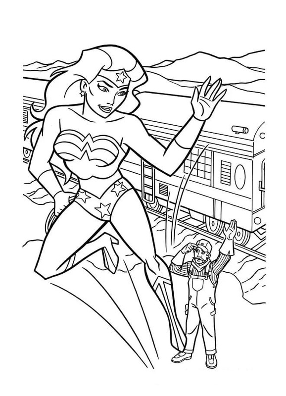 Tekenen Wonder Woman gratis afdrukbaar simpel