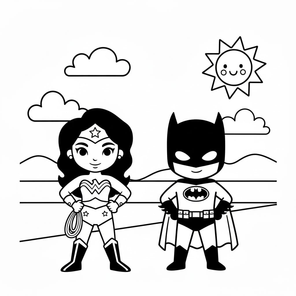 Tekenen Wonder Woman gratis voor kinderen