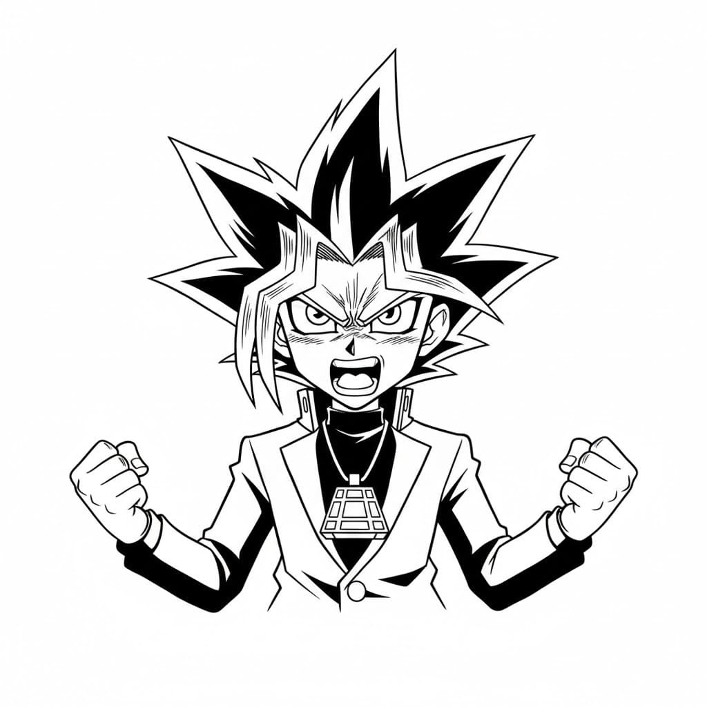 Tekenen Yu Gi Oh gratis afdrukbaar simpel