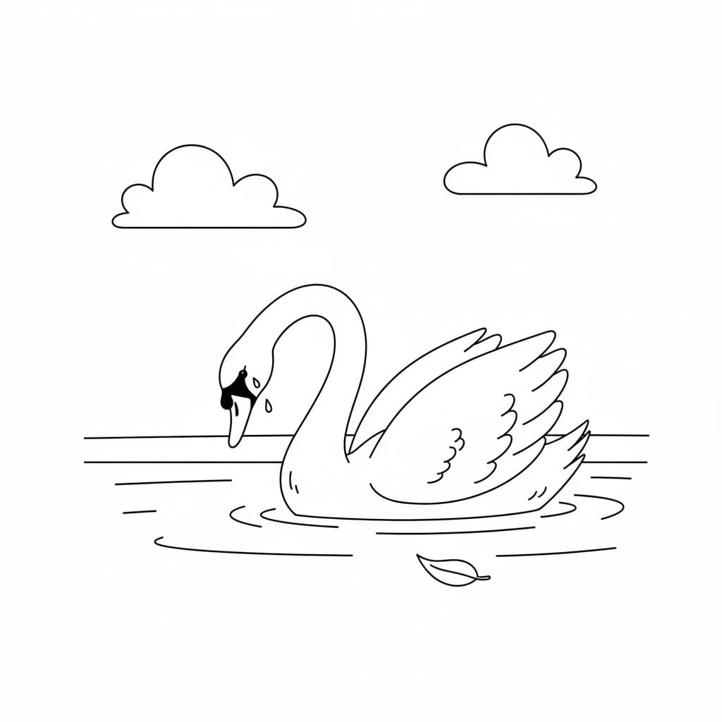 Zwanen afdrukbaar voor kinderen