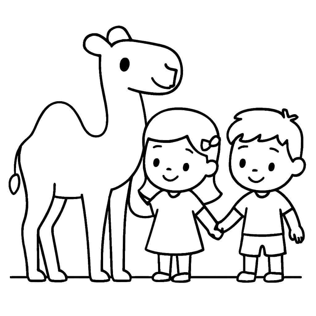 Kameel afdrukbaar voor kinderen