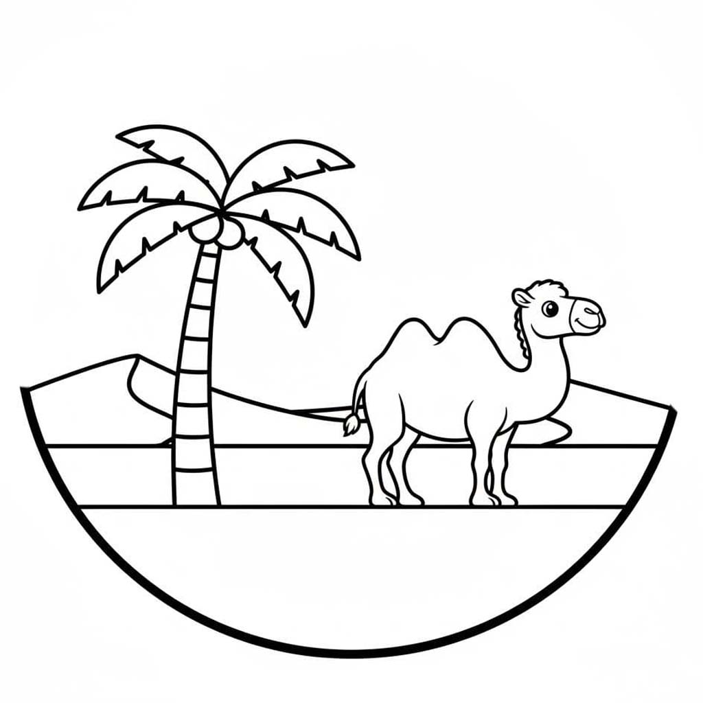 Kameel gratis afdrukbaar