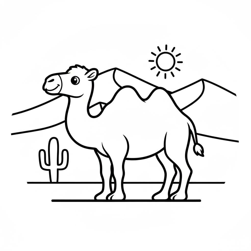 Kameel gratis afdrukbaar voor kinderen