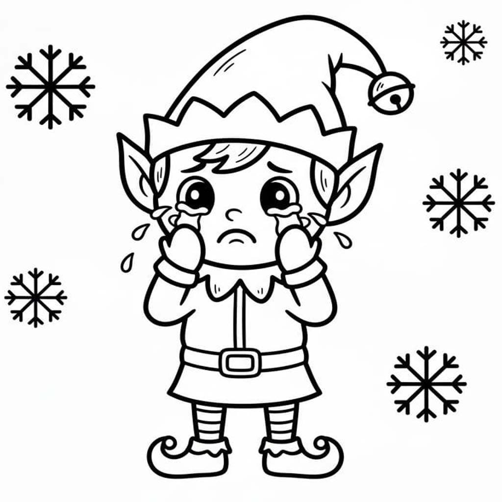 Kerstelf afdrukbaar simpel