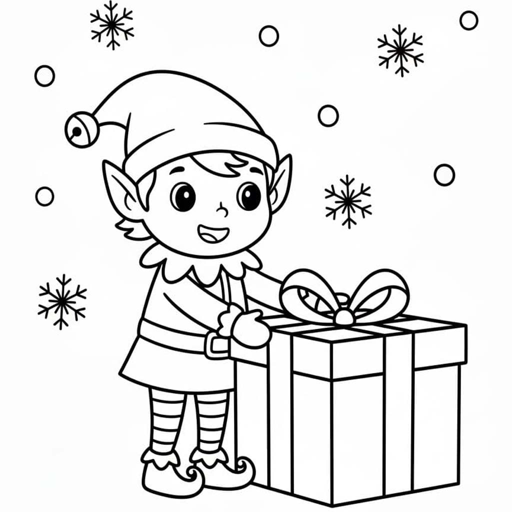 Kerstelf afdrukbaar voor kinderen