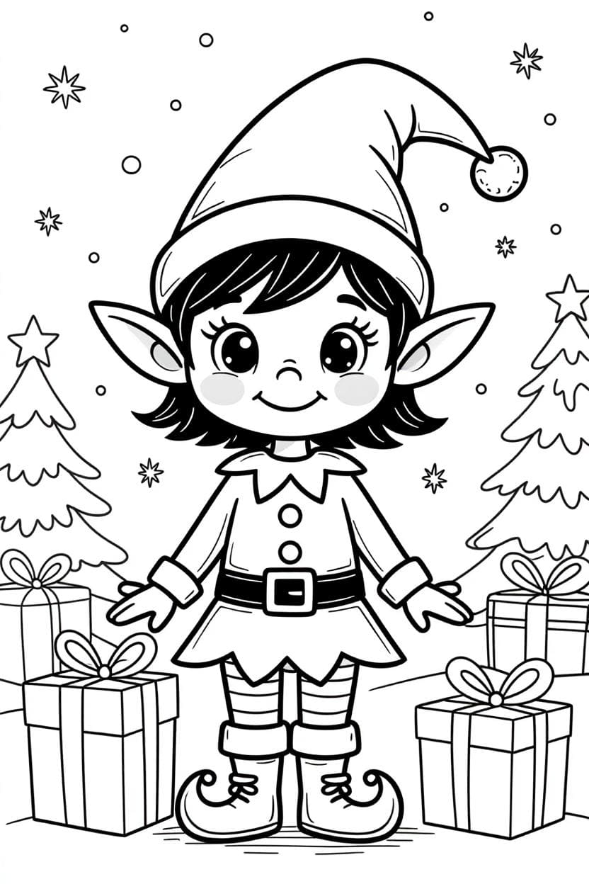 Kerstelf gratis eenvoudig