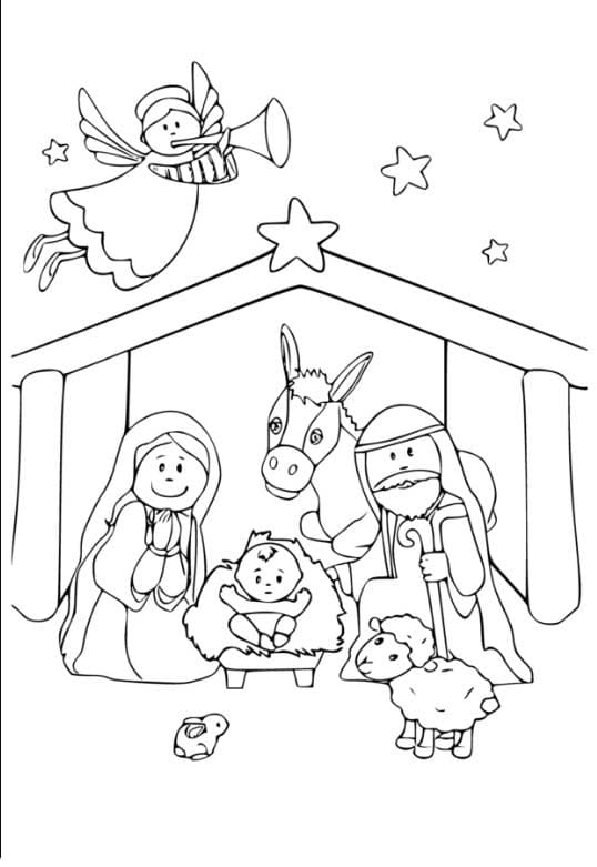 Kerststal afdrukbaar basis