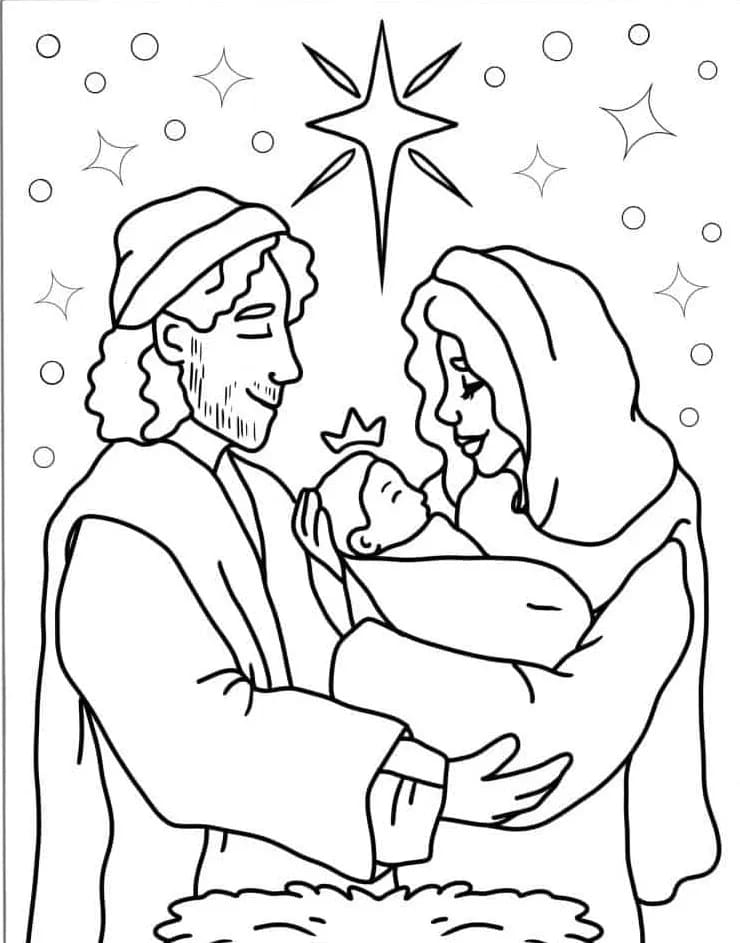 Kerststal afdrukbaar voor kinderen