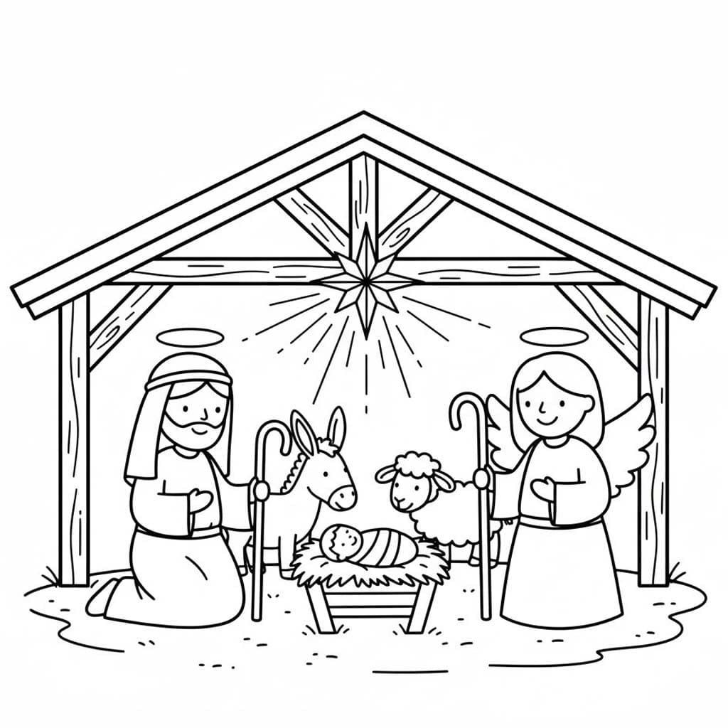 Kerststal gratis eenvoudig