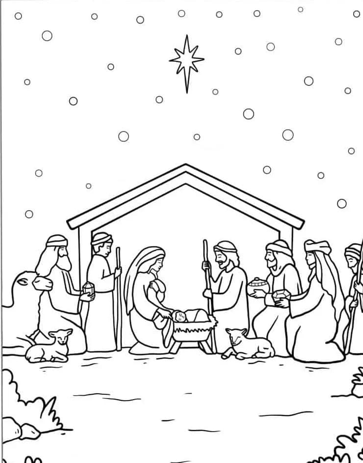 Kerststal gratis simpel