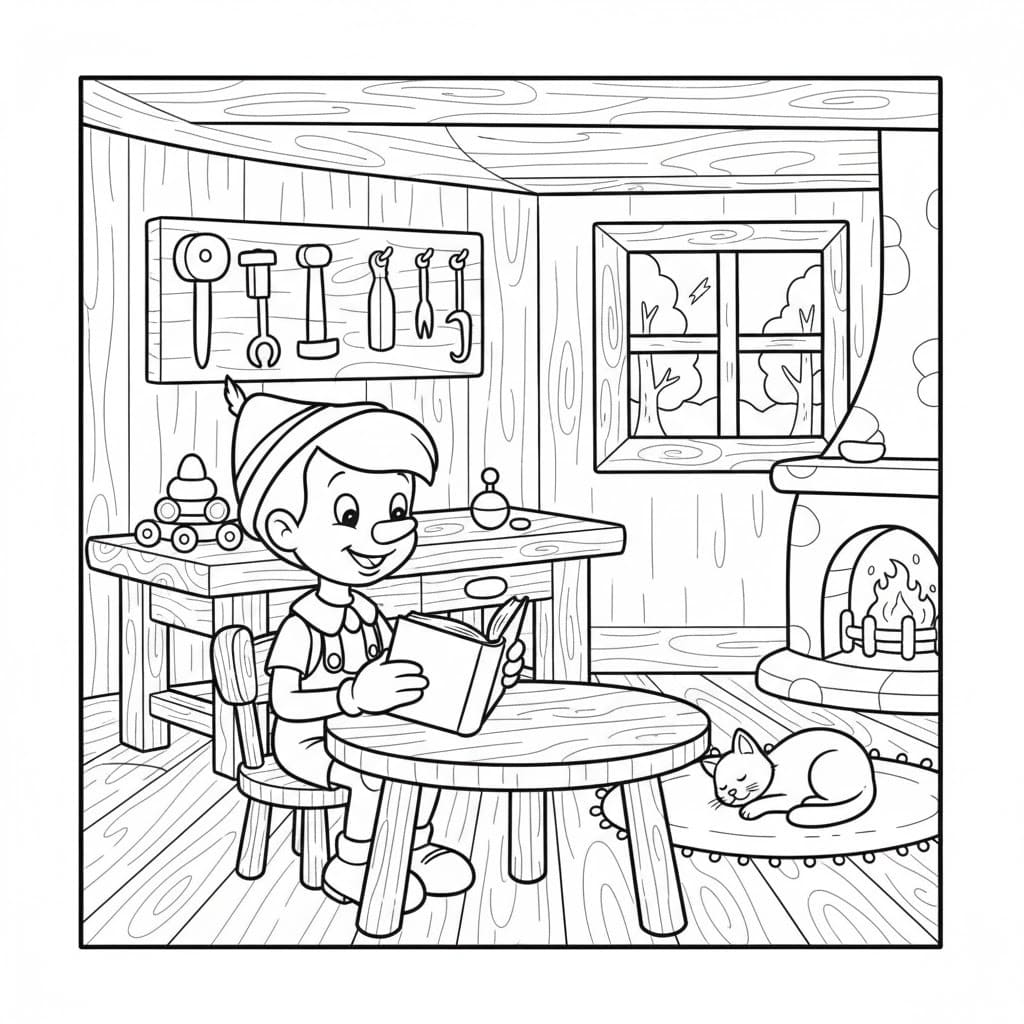 Pinokkio gratis afdrukbaar voor kinderen